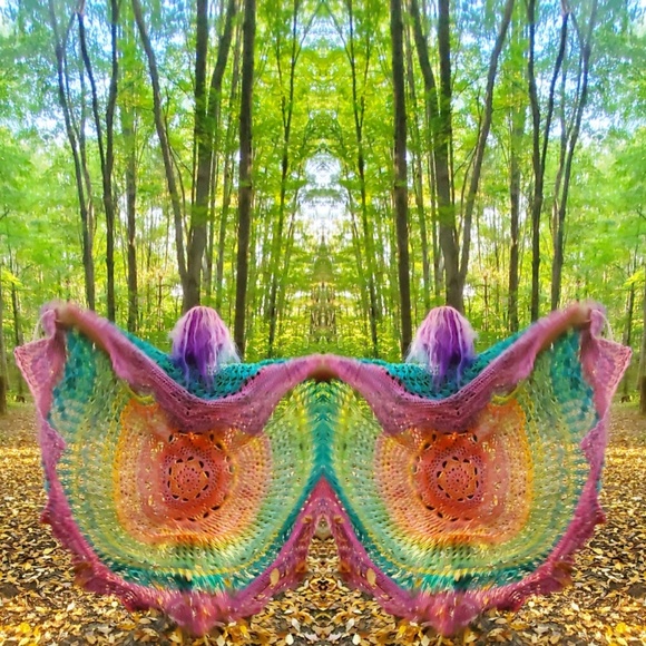 Lions & Yellowcake Accessories - SOLD OUT Bohemian Rainbow Maxi Mandala Cardigan